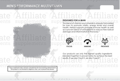 Premium Info Cards - Men's Performance Multivitamin