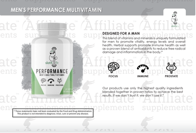 Premium Info Cards - Men's Performance Multivitamin