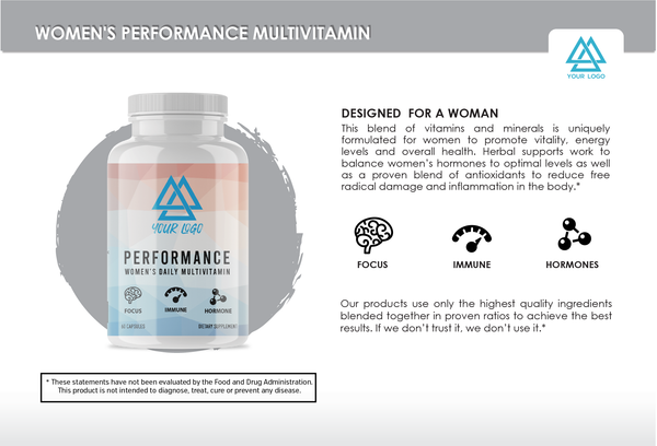 Premium Info Cards - Women's Performance Multivitamin