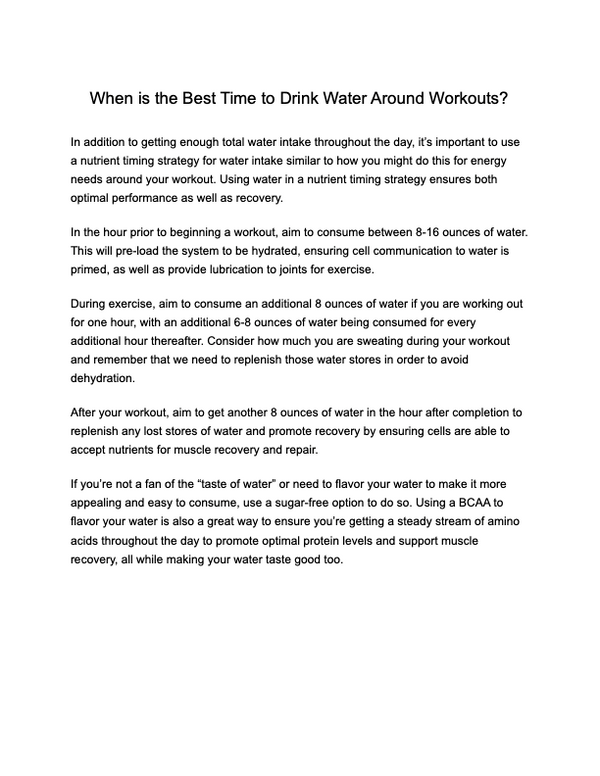 Hydration Email Series