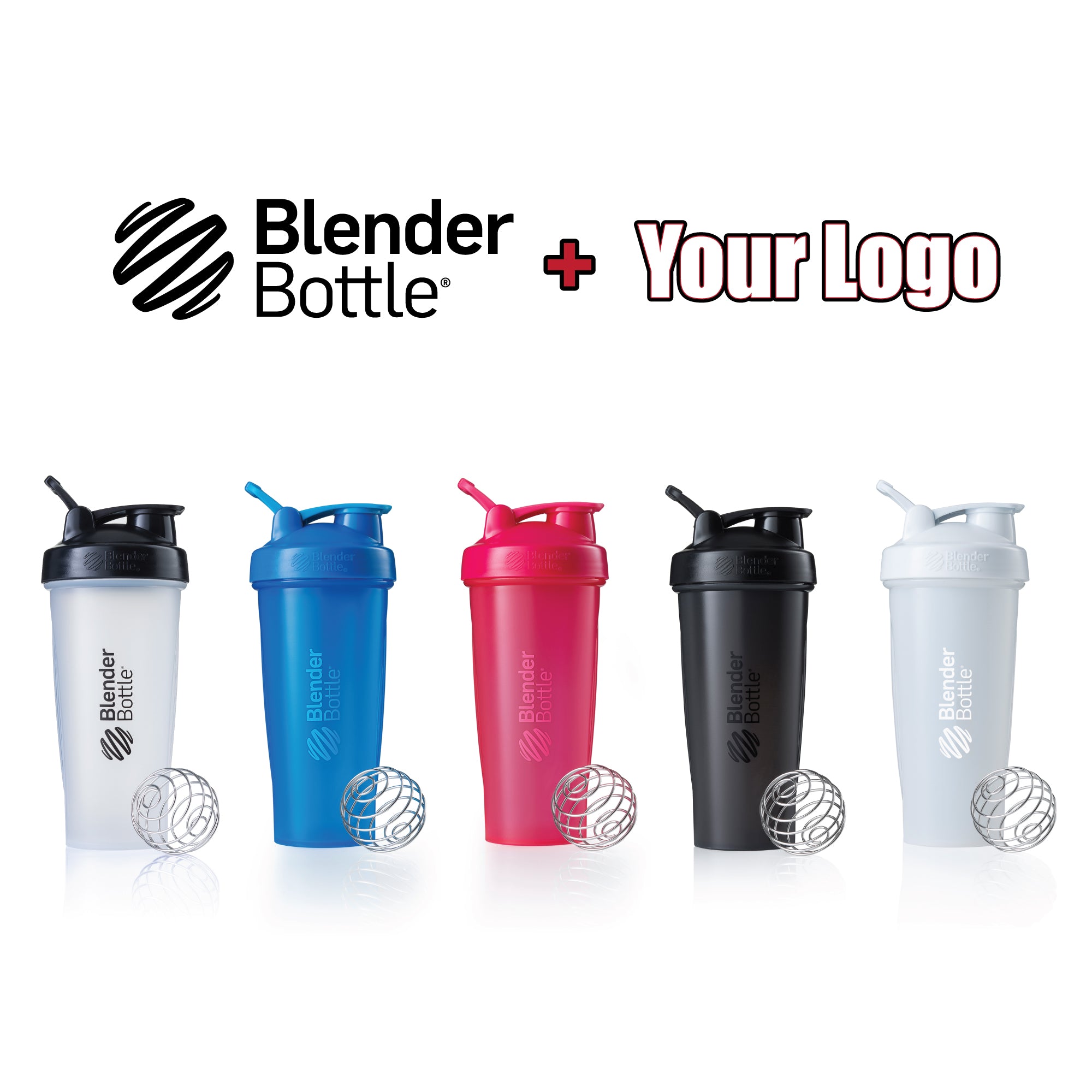 BlenderBottle Classic Shaker Bottle, 20-Ounce Loop Top, Clear/Black